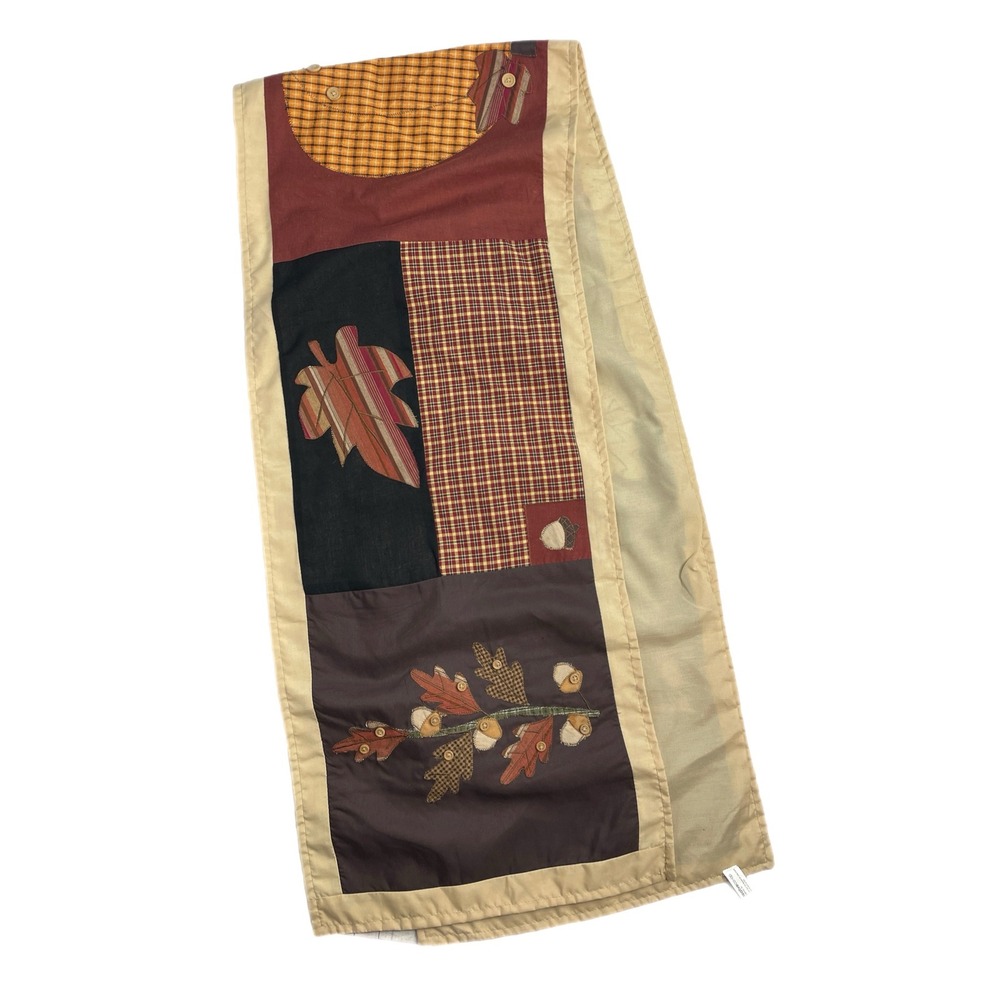 Rustic Autumn Patchwork‎ Table Runner Fall Leaves Decor thanksgiving 70x14 EUC